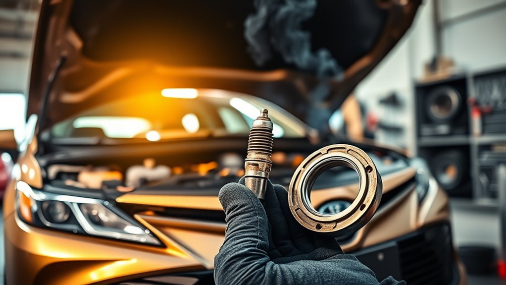 Illustration of piston rings and engine oil consumption inside a Camry engine