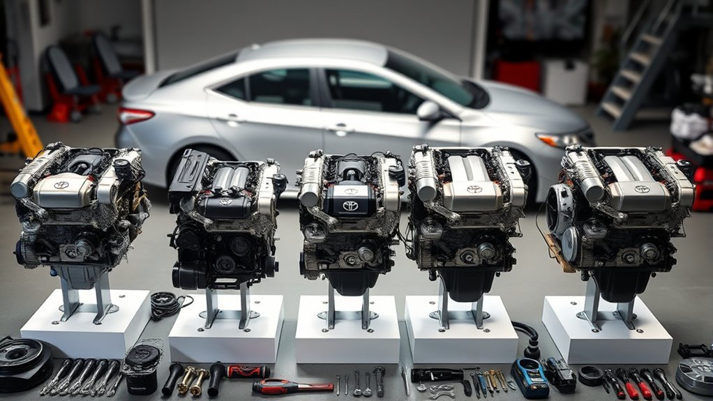Toyota Camry four-cylinder, V6, and hybrid performance upgrades from 2002 to 2017