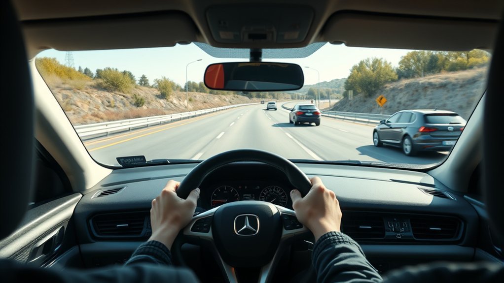 Vehicle using lane-departure prevention on a clearly marked road