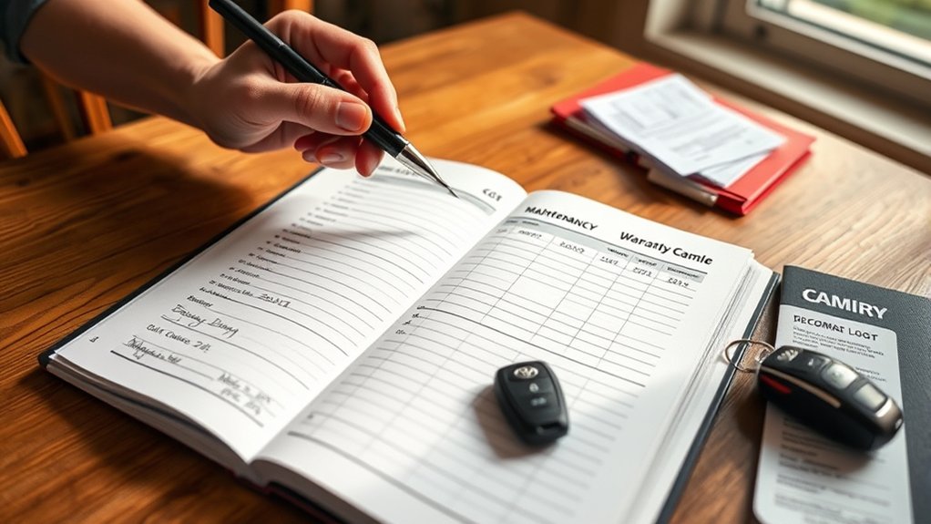 Toyota Camry maintenance log and service records