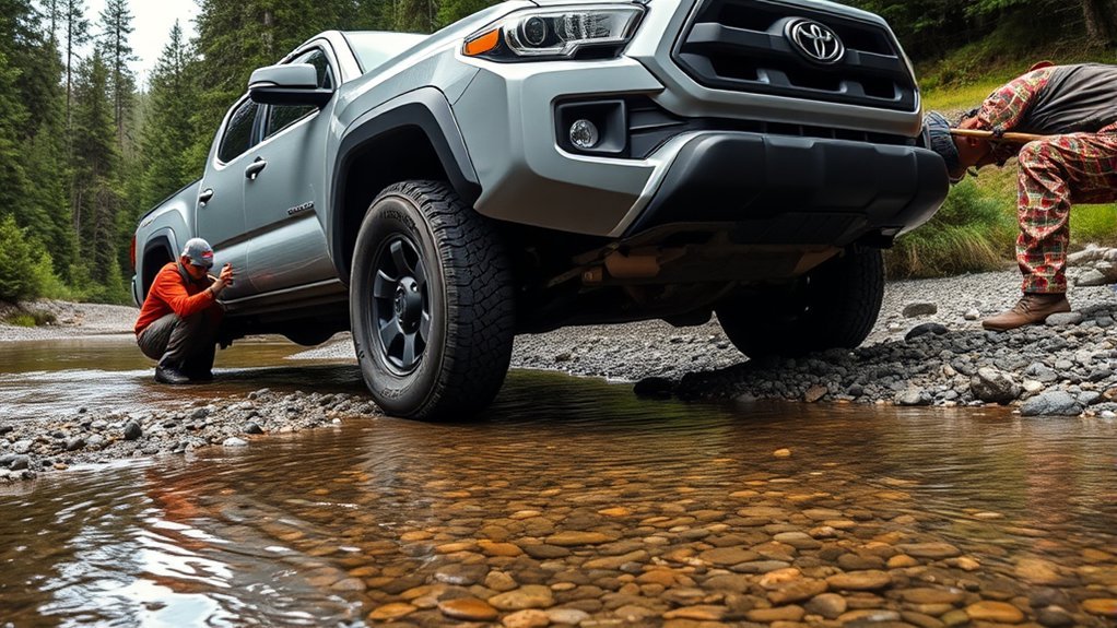 Toyota Tacoma inspection checklist before a controlled water crossing
