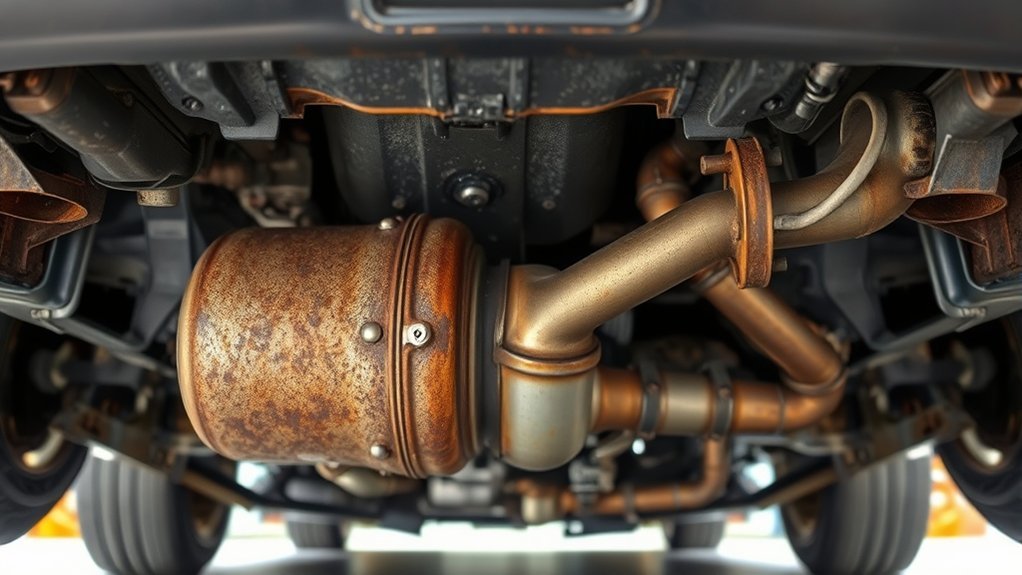 Toyota Camry exhaust system showing emissions and noise-control components