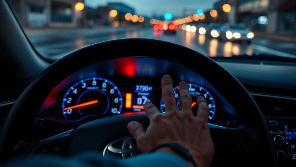 flashing check engine warning