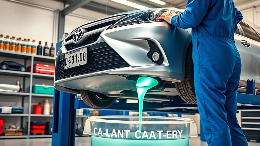 Toyota Camry coolant drain-and-refill versus flush illustration