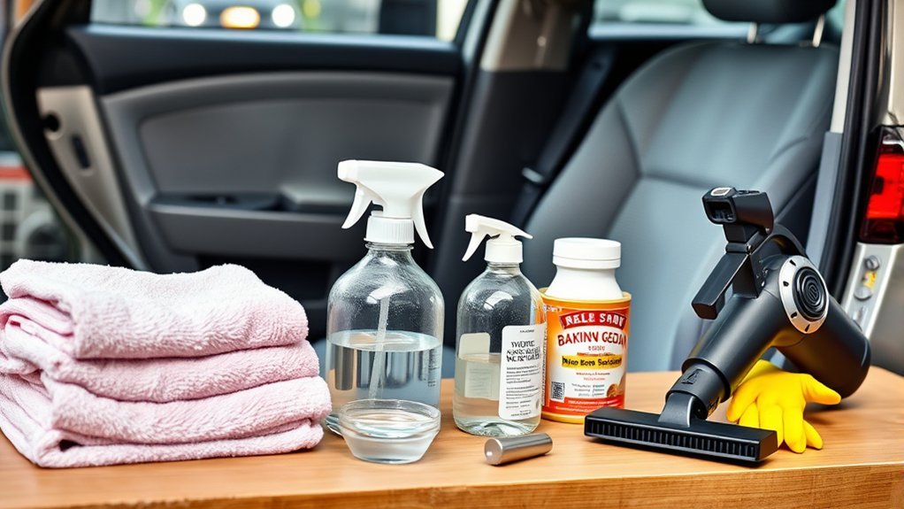 Cleaning supplies for removing stains from Toyota Camry cloth seats