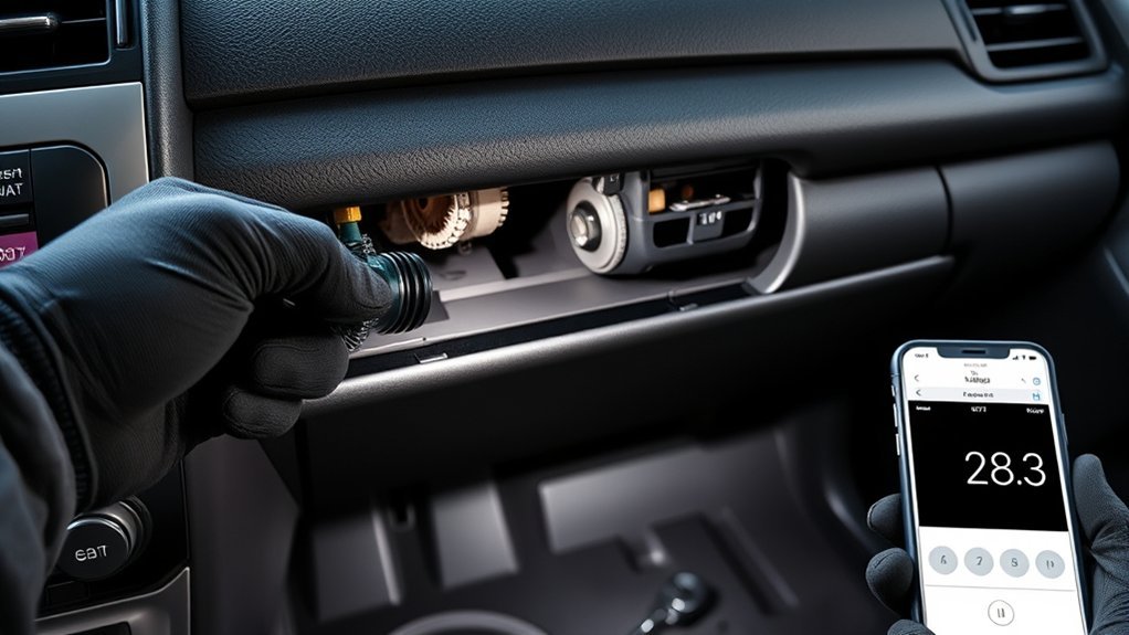 Mechanic diagnosing Toyota Camry HVAC actuator and temperature problems