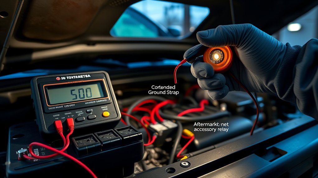 Inspecting Toyota Tacoma electrical components that can drain the battery