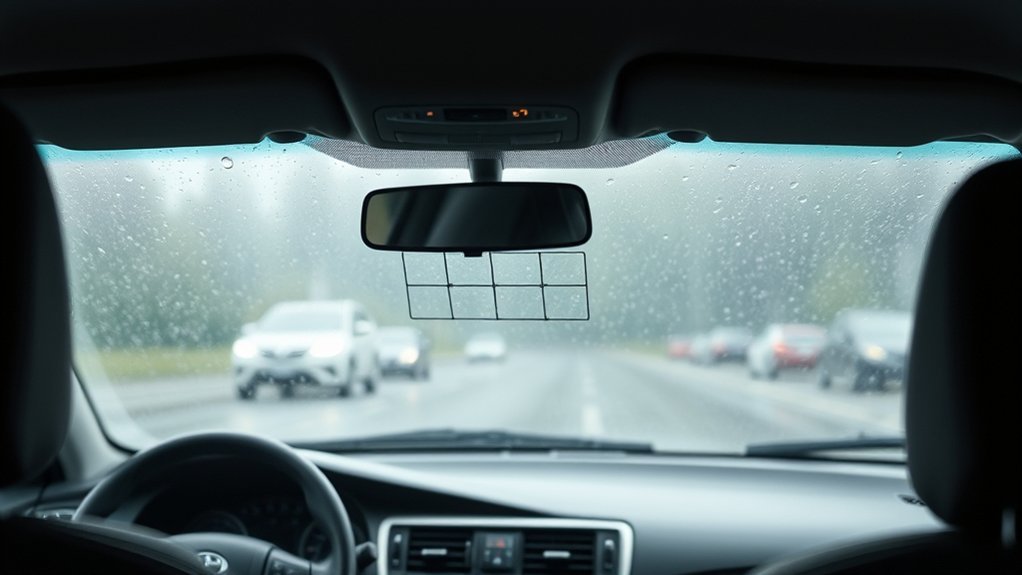 Inspecting Toyota Camry rear defroster grid lines and electrical tabs