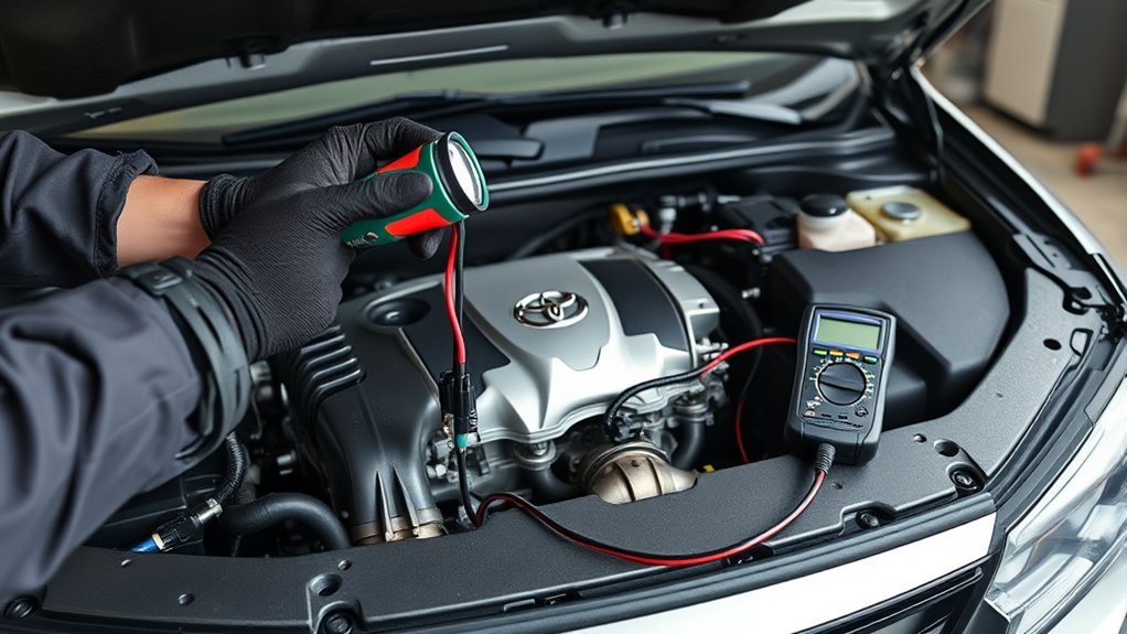 Inspecting a Toyota Camry throttle body and sensor connections