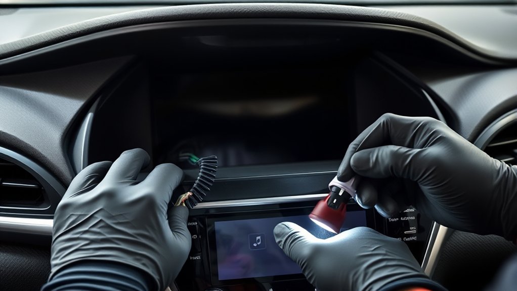 Checking accessible USB and phone cable connections in a Toyota Camry