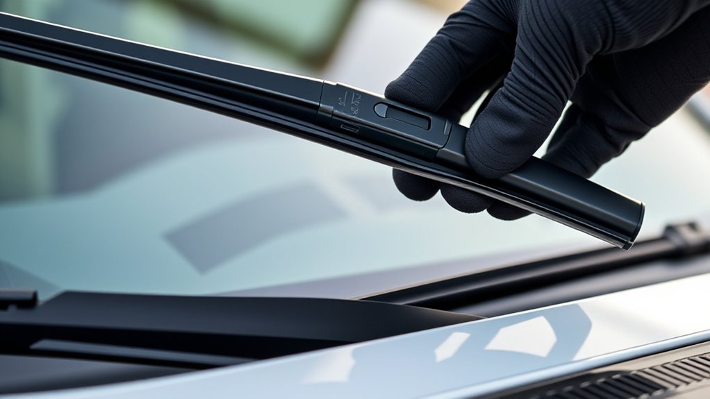 Installing a replacement windshield wiper blade securely on a Toyota Tacoma