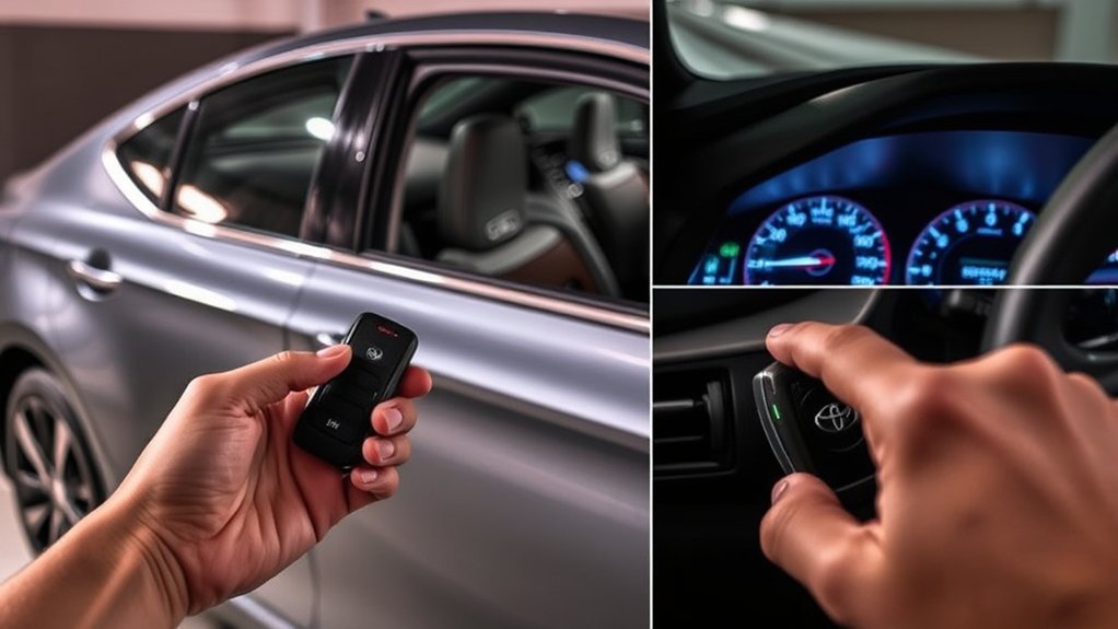 Toyota Camry smart key showing signs of a weak or dead key fob battery