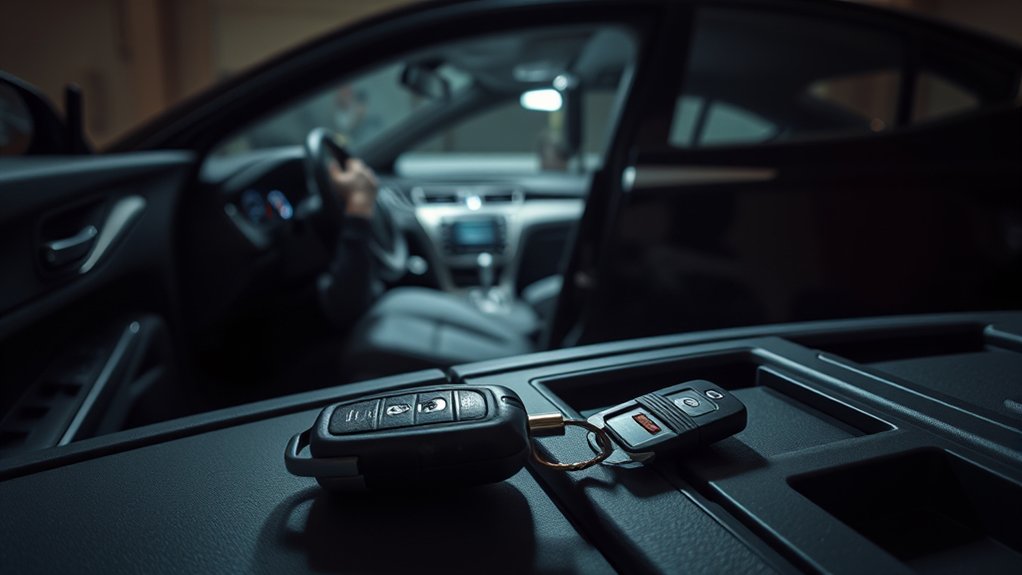 Toyota Camry key fob being checked for coin-cell battery replacement