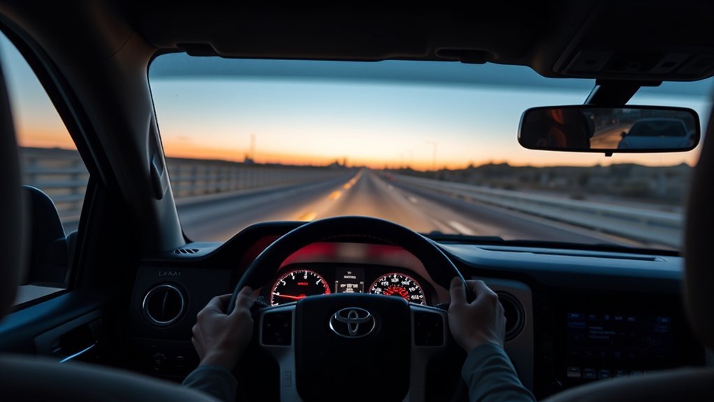 Toyota Tundra Lane Tracing Assist providing lane-centering support