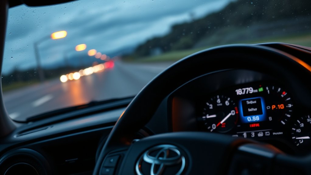 Toyota Tacoma LDA warning, off, and unavailable status examples