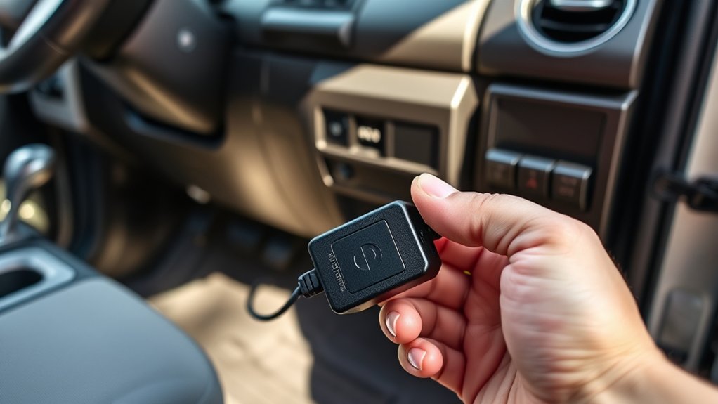 Toyota Tundra OBD2 port beneath the driver-side dashboard