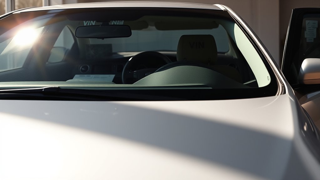 Toyota Camry VIN location on the driver-side dashboard and doorjamb