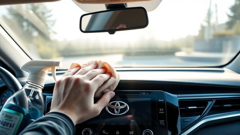 Maintaining a clean Toyota Camry infotainment touchscreen