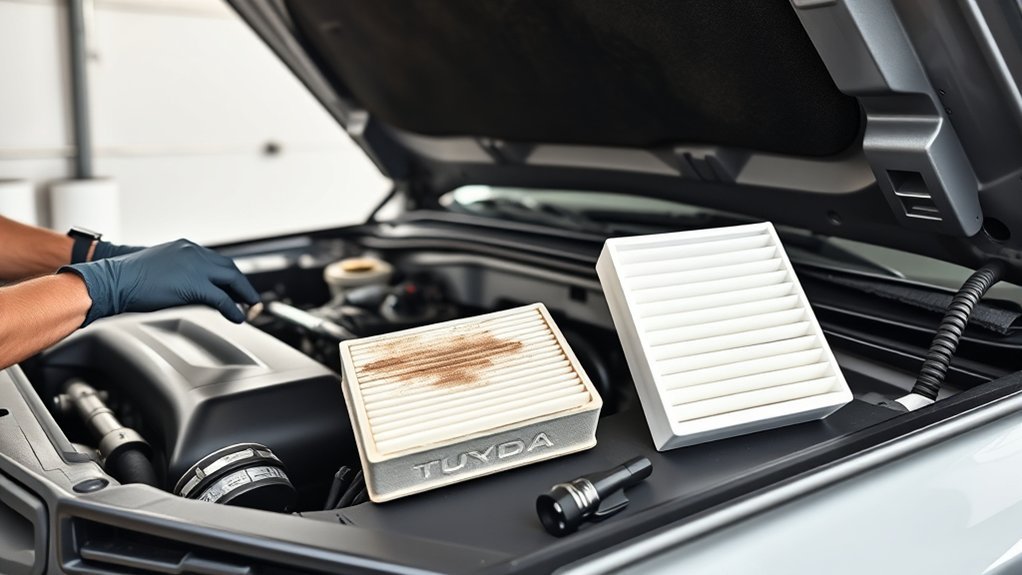 Toyota Tundra engine air filter housing under the hood