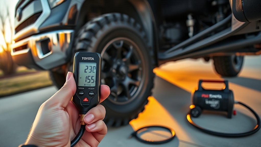 Checking and maintaining Toyota Tundra cold tire pressure