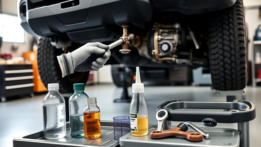 Changing Toyota Tacoma manual transmission fluid through the drain and fill plugs