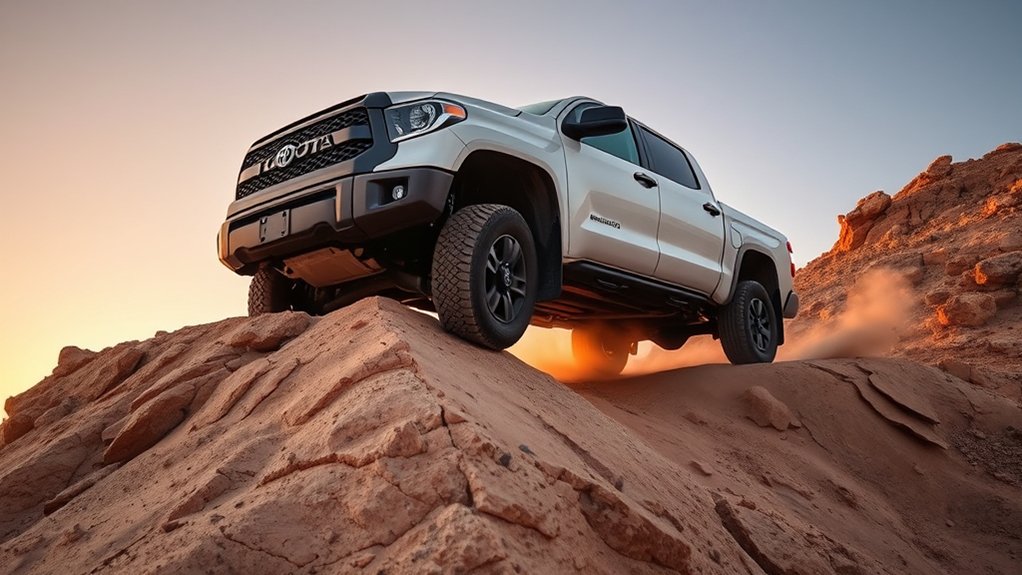Toyota Tundra prepared for safe off-road obstacle clearance