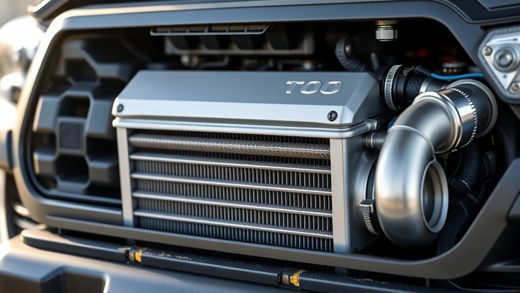 Toyota Tacoma intercooler core positioned for effective cooling airflow