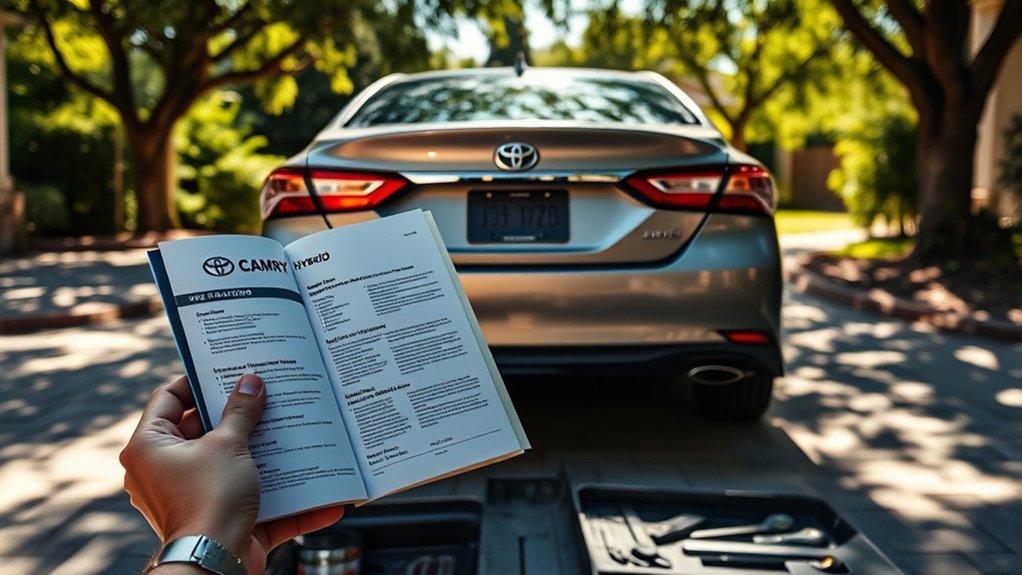Technician monitoring Toyota Camry Hybrid battery performance after warranty expiration