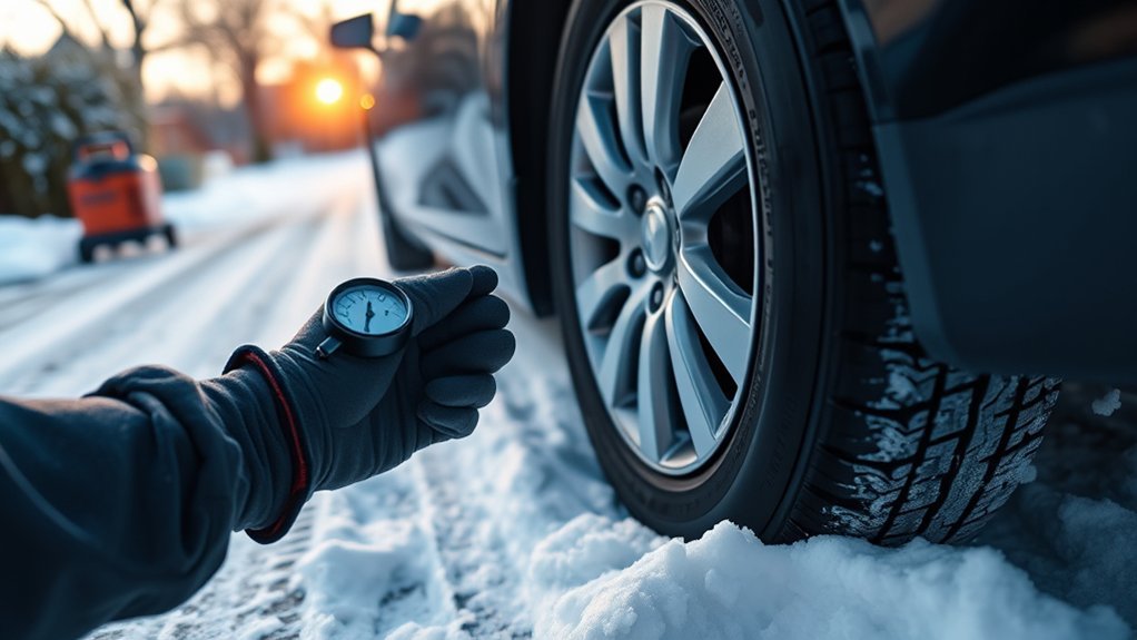 Toyota Camry low tire pressure inspection during cold weather