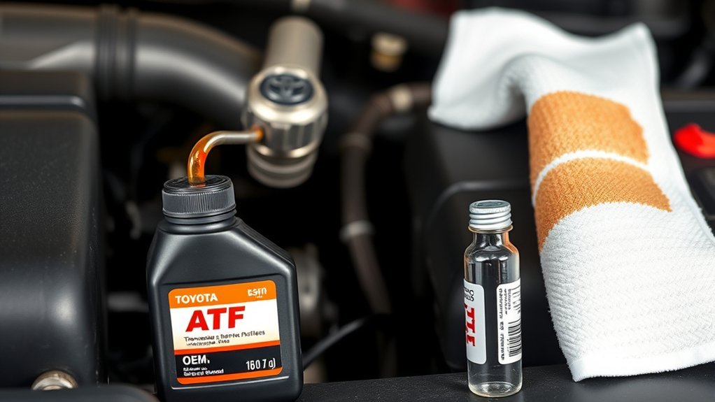 Inspecting Toyota Tundra automatic transmission fluid condition and leaks