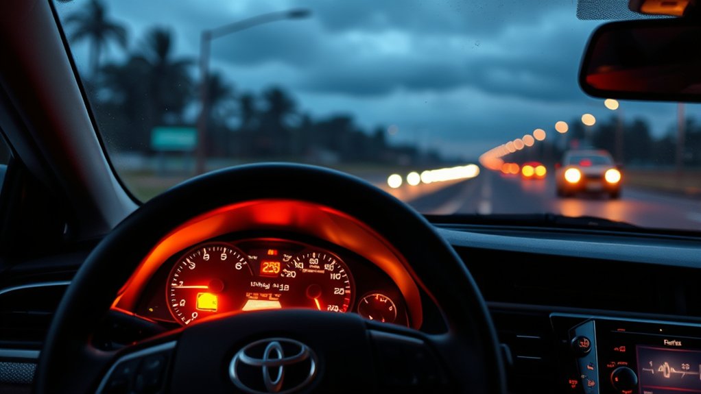 engine damage risk from ignoring a Toyota Camry oil pressure warning