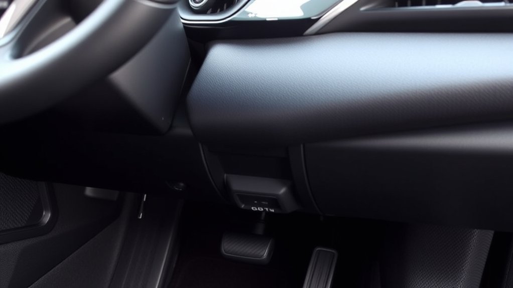 OBD2 port location beneath the driver-side dashboard of a 2019 Toyota Camry
