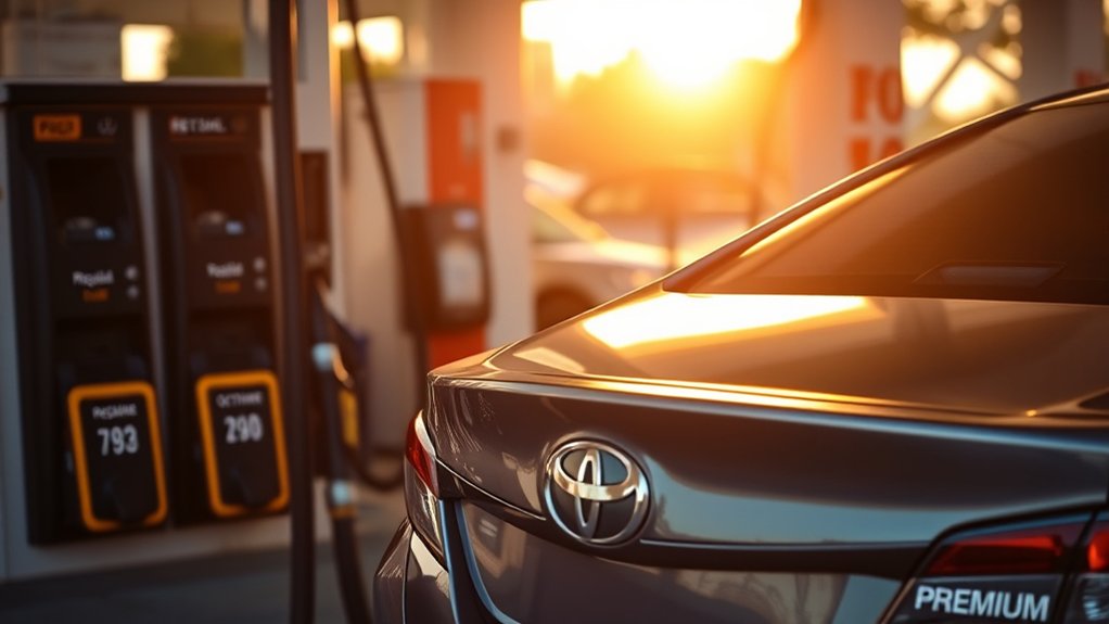 Fuel pump octane grades illustrating how octane affects Toyota Camry engine knock resistance
