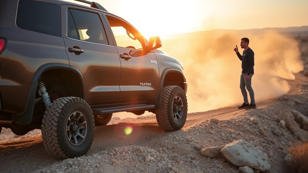 Toyota Tundra prepared for off-road driving on rugged terrain
