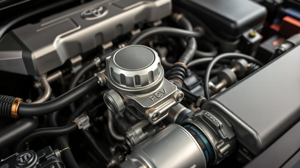 Toyota Camry PCV system routing crankcase vapors through a separator and into the intake