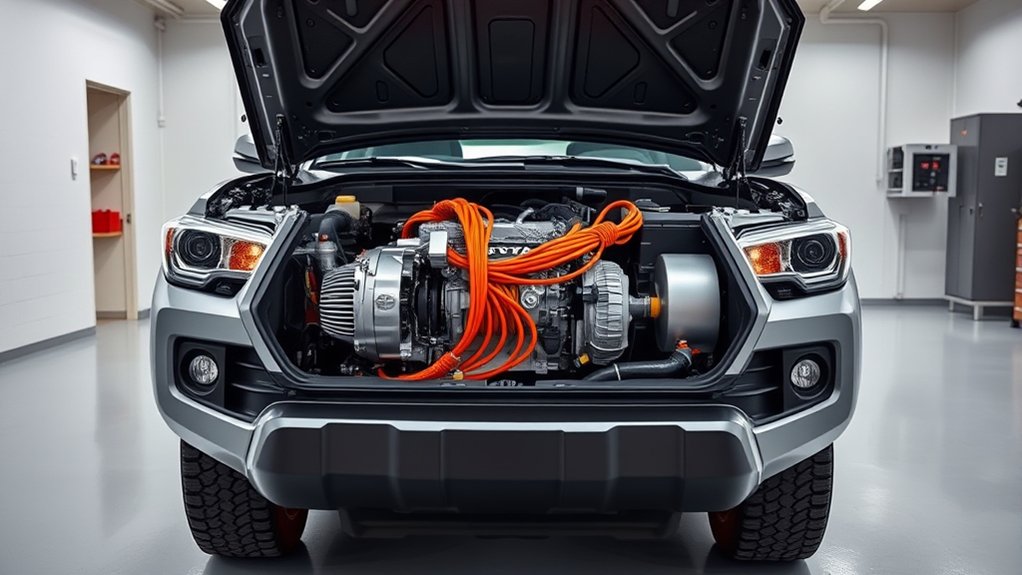 Toyota Tacoma i-FORCE MAX turbo-hybrid powertrain components