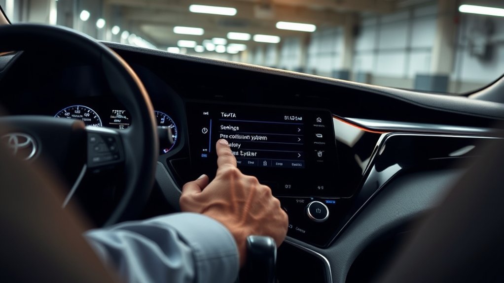 Toyota Camry camera and radar monitoring the road for the Pre-Collision System