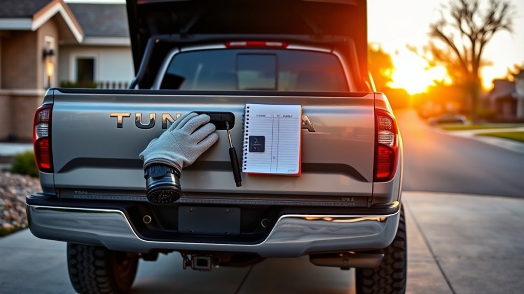 Toyota Tundra receiving scheduled maintenance after its break-in period