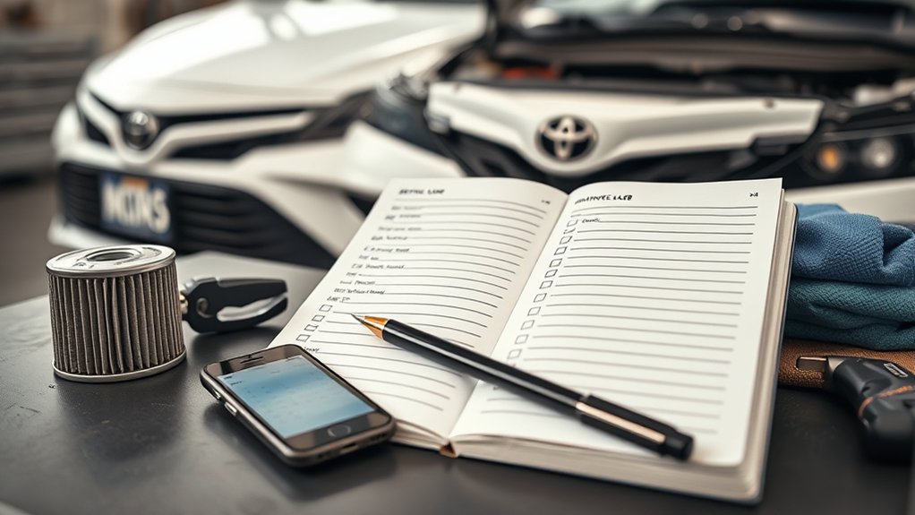 Owner performing routine checks between Toyota Camry service visits