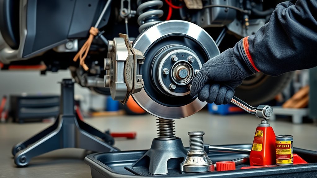 Installing a new Toyota Tacoma front ball joint with the correct tool