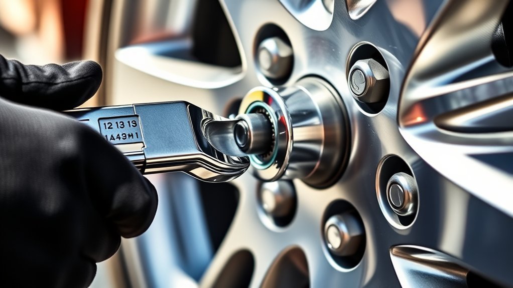 Toyota Camry lug nuts being tightened to the verified torque specification