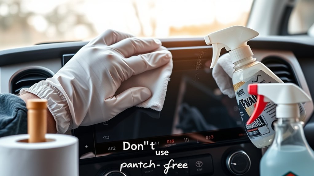 Proper method for wiping a Toyota Tundra touchscreen