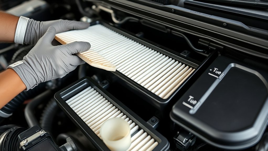 Installing a replacement engine air filter in a Toyota Tundra air box