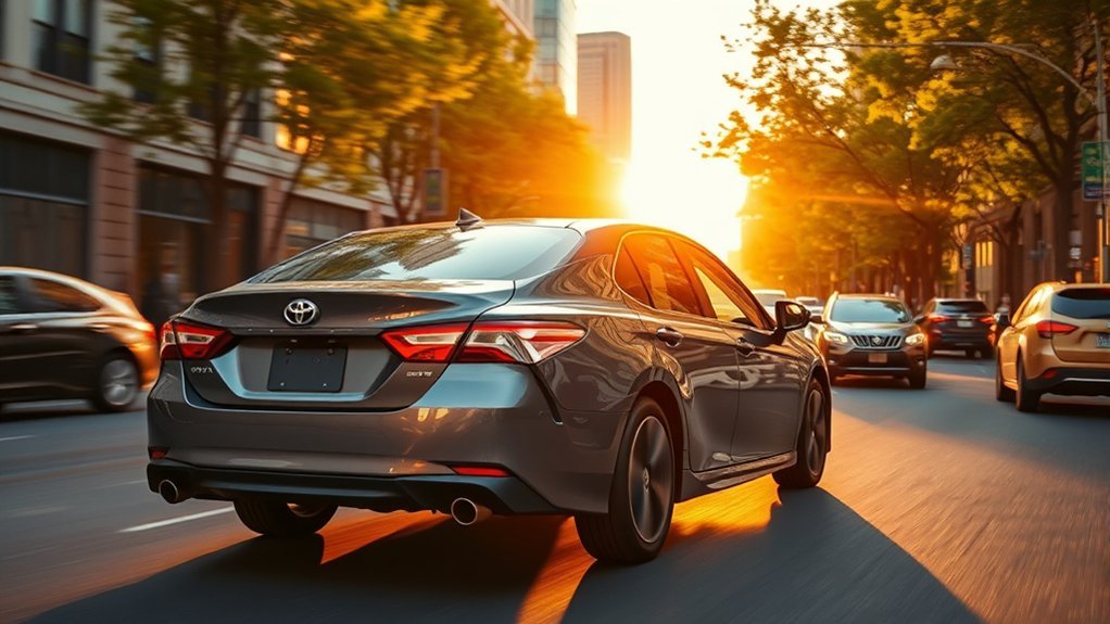 Toyota Camry using regenerative braking during everyday city driving