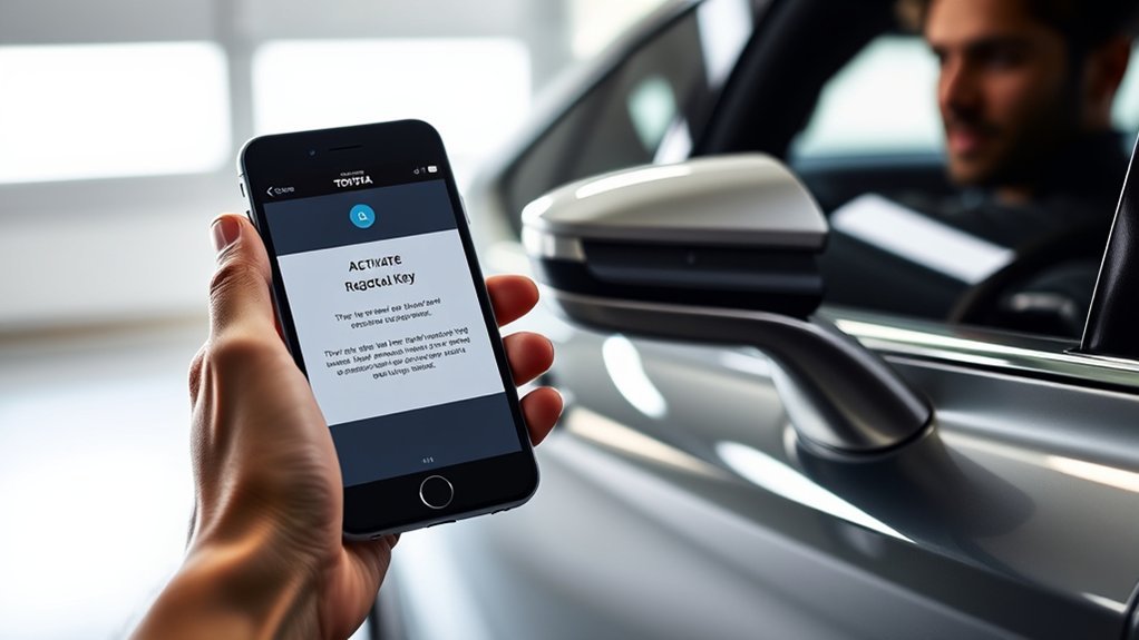 Toyota Camry Digital Key and Remote Connect registration in the Toyota app
