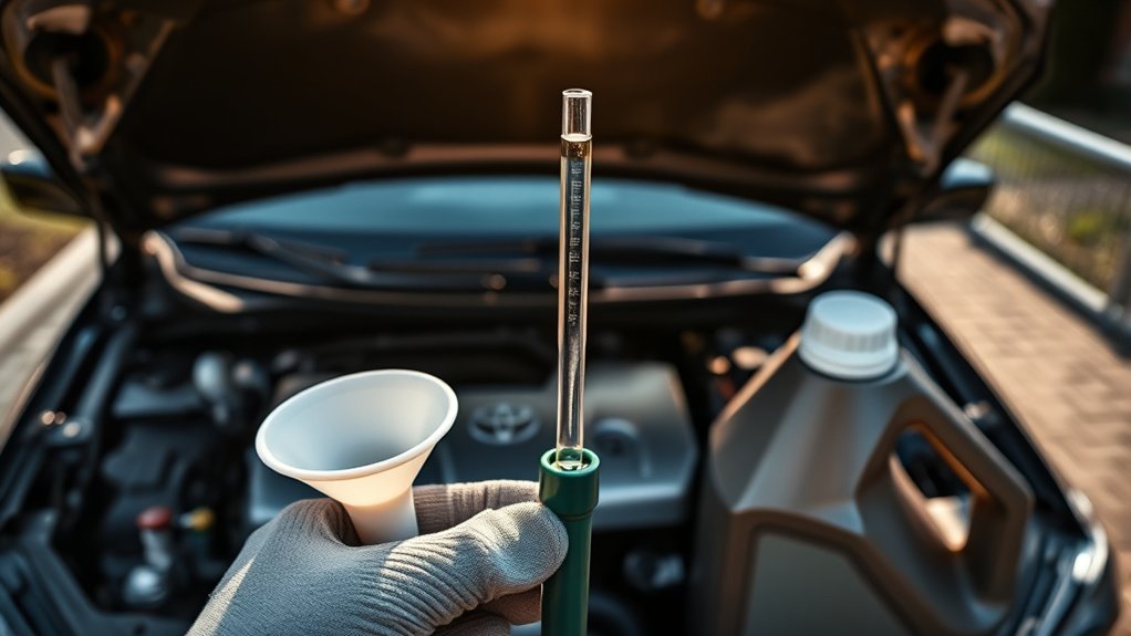 Regular Toyota Camry oil-level and maintenance inspection