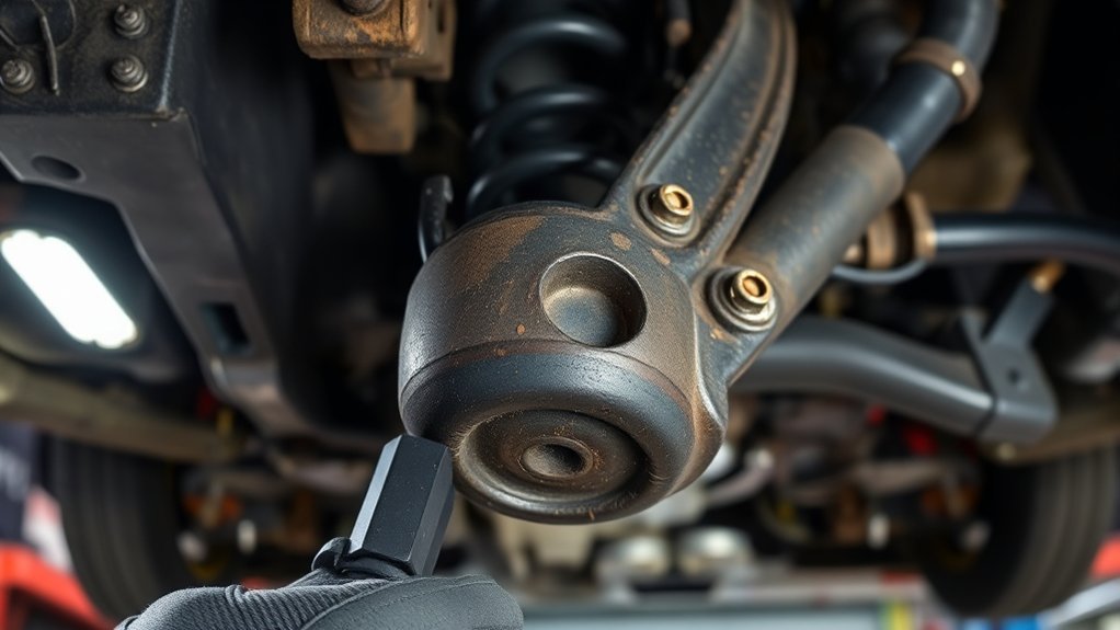 Toyota Camry suspension inspection during routine maintenance