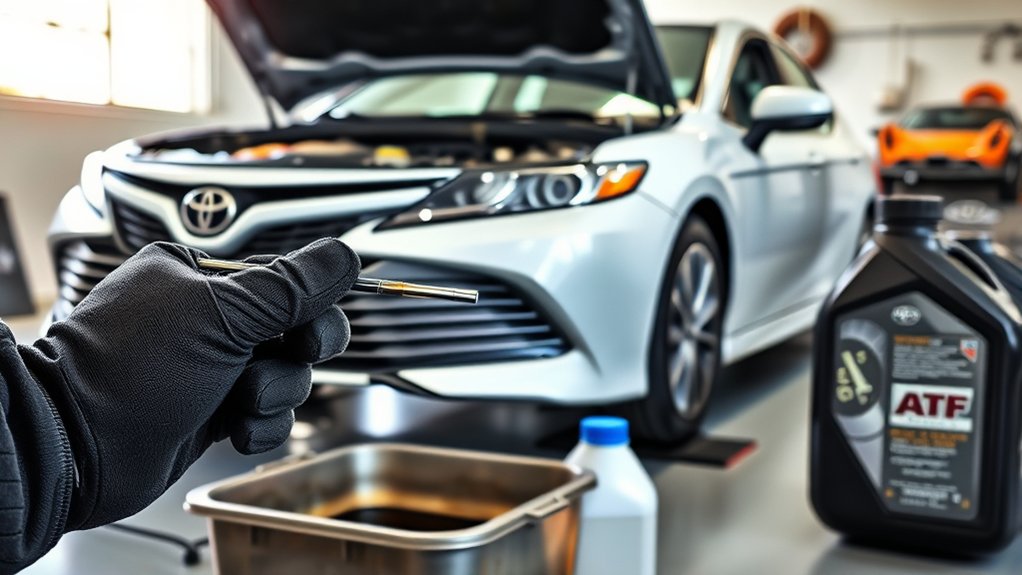 Toyota Camry transmission fluid service and leak inspection