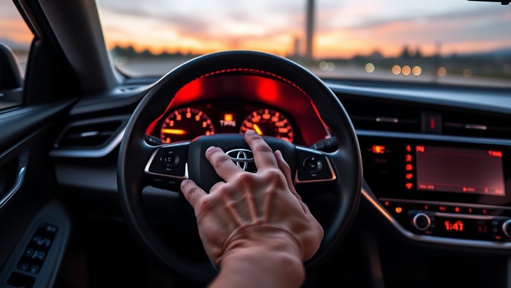 Toyota Camry TPMS initialization controls and warning light