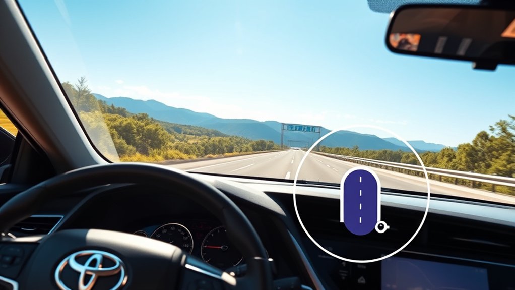 Toyota Camry Road Sign Assist displaying a recognized road sign